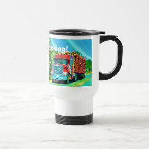 Truckers Big Rig Logging Truck Coffee Mok