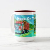 Truckers Big Rig Logging Truck Coffee Mok (Voorkant links)