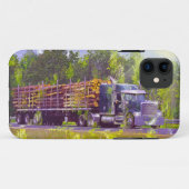 Truckers Big Rig Logging Truck iPhone Case (Achterkant (horizontaal))