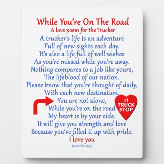 Trucker's Love Poem Fotoplaat (Voorkant)