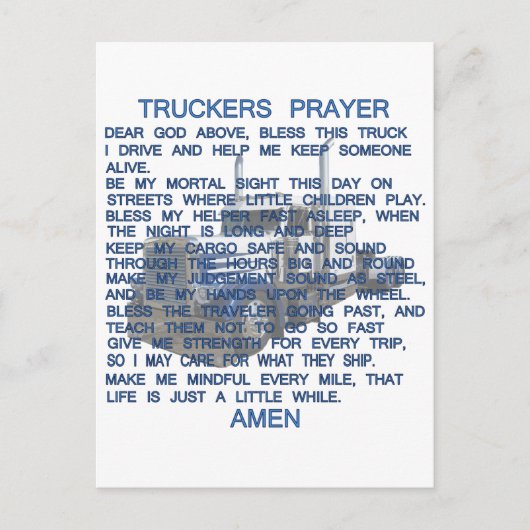 Truckers Prayer Briefkaart (Voorkant)