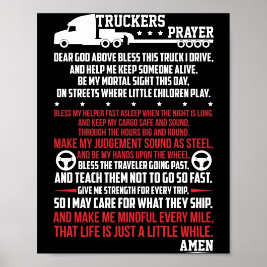 Truckers Prayer Poster (Voorkant)