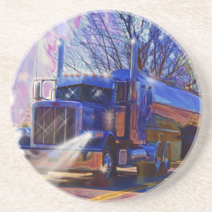 Truckers Tanker Truck Zwaar transport cadeau Zandsteen Onderzetter