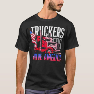 Truckers verplaatsen Amerika Amerikaanse vlag vrac T-shirt