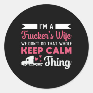 Truckers Vrouw Ik ben Trucker's Vrouw Liefde Truck Ronde Sticker