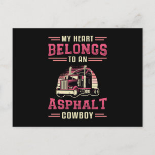 Truckers vrouw mijn hart behoort asfalt cowboy lie briefkaart