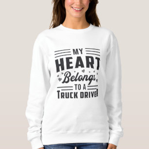 Trucker's vrouw Mijn hart is van een vrachtwagench Trui