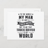 Truckers vrouw mijn Man is gewoon een vrachtwagenc Briefkaart (Voorkant / Achterkant)