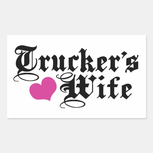 Trucker's vrouw rechthoekige sticker (Voorkant)
