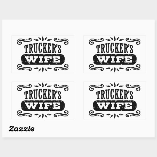 Trucker's vrouw rechthoekige sticker (Vel)