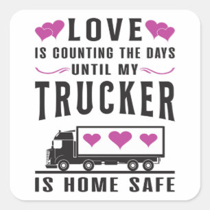 Truckers Vrouw Trucker Vrouw Liefde Truck Gift Ide Vierkante Sticker