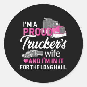 Truckers Wife Truck Driver Truckers Girl Gift Idee Ronde Sticker