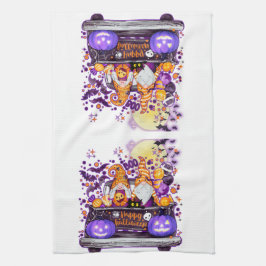 Truckin Halloween Gnomes Theedoek