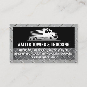 Trucking Logo Stalen Afwerking Logistiek Visitekaartje
