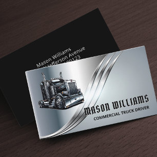 Trucking Transport Trucker Company Metaal Visitekaartje