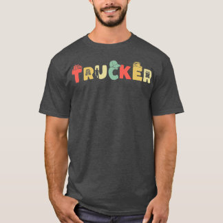 Trucking van de vrachtwagenchauffeur van de Retro T-shirt