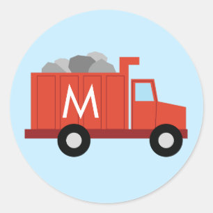 Trucks Boys Schattige Kind Naam Envelop Seal Stick Ronde Sticker