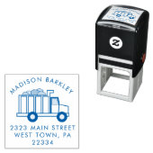 Trucks Boy's schattige Kind retour adres stempel (In situ)