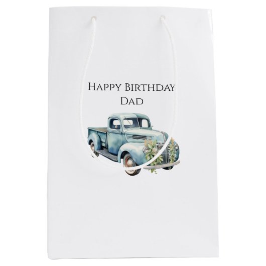 Trucks Dad Birthday Medium Cadeauzakje (Voorkant)
