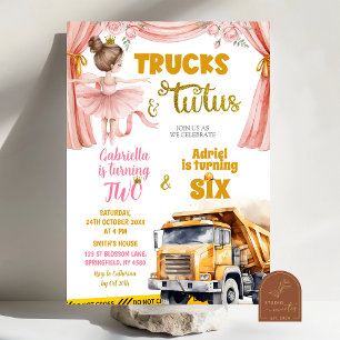 Trucks en Tutus gezamenlijke verjaardag Kaart
