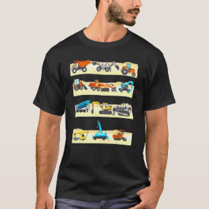 Trucks Excavator Cement Truck Bulldozer Constructi T-shirt