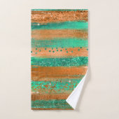 Trucs de pinceau vert cuivre moderne (Serviette à main)