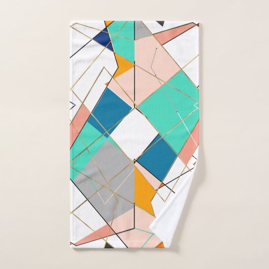 Trucs géométriques Abstraits dorés modernes (Serviette à main)