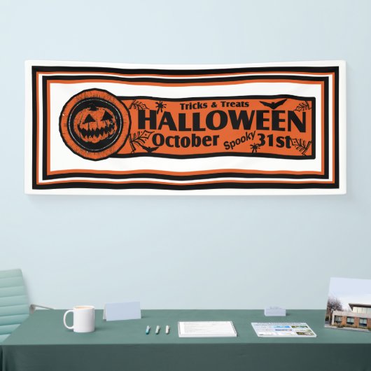 Trucs & Treats Halloween White BKG Spandoek (Beurs)