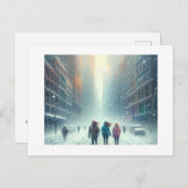 Trudging door de stad Sneeuw, Briefkaart (Voorkant / Achterkant)