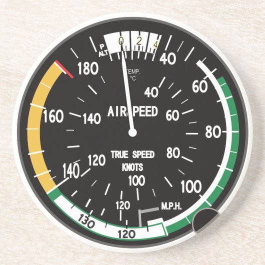 True Airspeed Indicator Zandsteen Onderzetter (Voorkant)