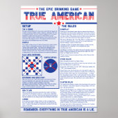 True American: de Drink spelregels van de EPIC Poster (Voorkant)