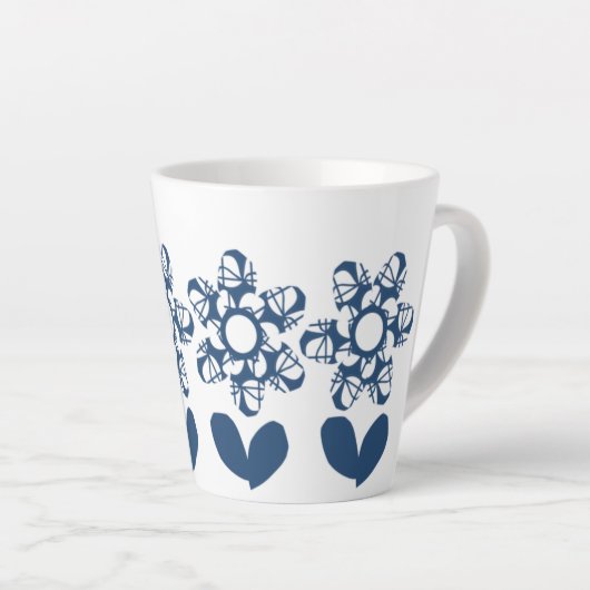 True Blue Deco Daisy Latte Mok (Rechterhoek)