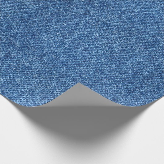 True Blue Denim Jeans Pattern Background Fabric Cadeaupapier (Hoek)