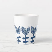 True Blue Geo Tulips Latte Mok (Voorkant)