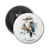 True Blue Kookaburra, op maat Button Flesopener (Voorkant)