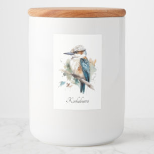 True Blue Kookaburra, op maat Voedselcontainer Etiket