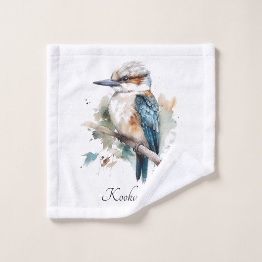 True Blue Kookaburra, personnalisé (Gant de toilette)