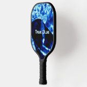 True Blue met naam en Initiaal Pickleball Paddle (Links)