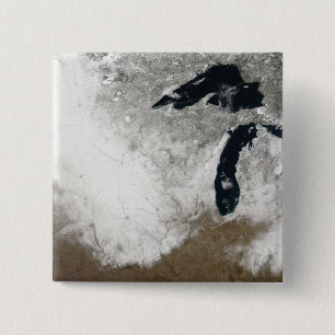True-Color-beeld van sneeuw Vierkante Button 5,1 Cm