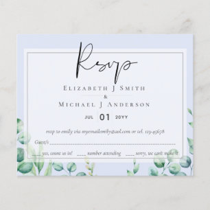 True Color GREENERY Eucalyptus RSVP-kaarten