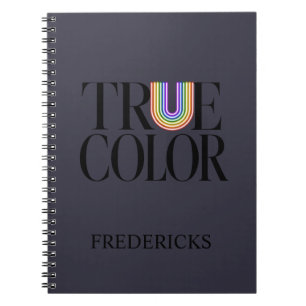 True Colors Editorial Aangepast Lettertypeontwerp Notitieboek