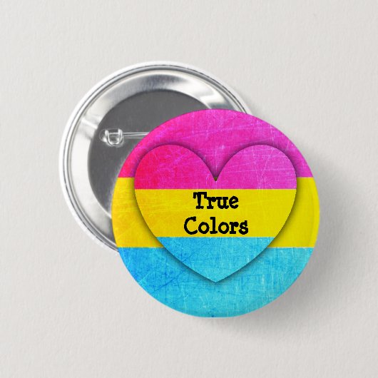 True Colors Pansexual Flag Button (Voorkant /achterkant)