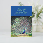 True Colors Peacock Flat Wenskaart Kaart (Staand voorkant)