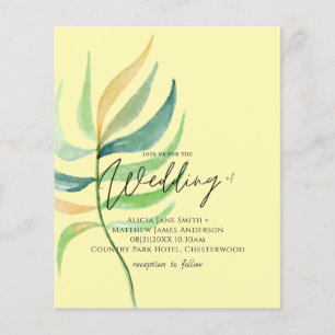 True Colors TROPICAL LEAF budget Wedding nodigt ui