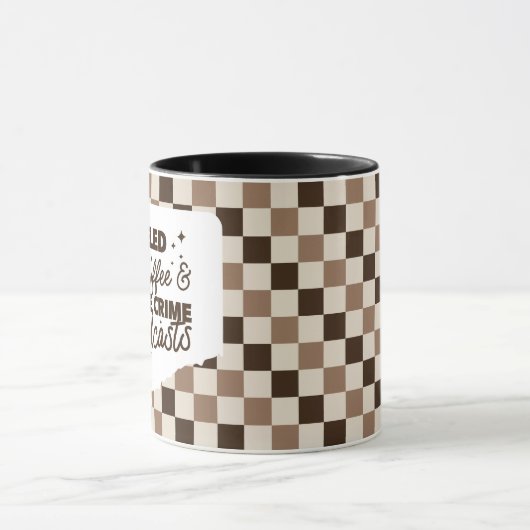 True Crime & Coffee Bold Brown Checkered Mug  Mok (Midden)