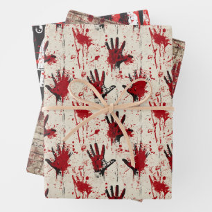 True Crime Horror Patroon Wrapping Papieren Bladen Inpakpapier Vel