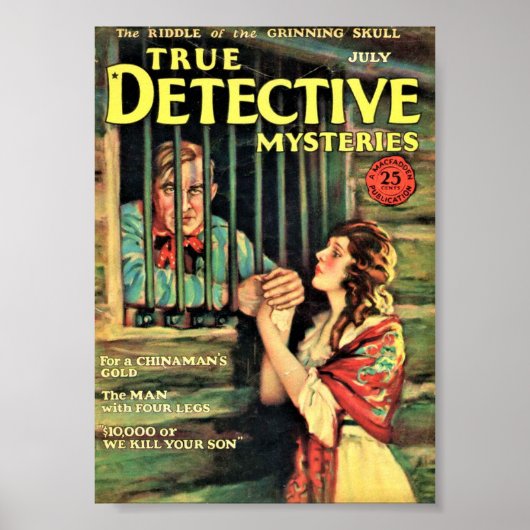 True Detective Mysteries, juli 1927 Poster (Voorkant)