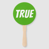 True / False bright green red quiz game signboards Handwaaier (Voorkant)