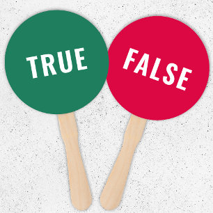 True False Game   Modern Bright Red Green Handwaaier
