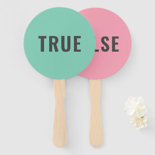 True False Game   Modern pastel roze Handwaaier